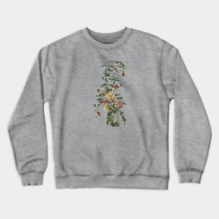 Vintage Tea Rose and Blush Roses Vector Art Crewneck Sweatshirt